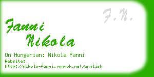 fanni nikola business card